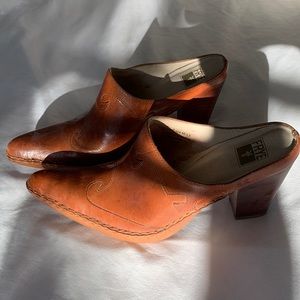 Frye Western Heeled Mules